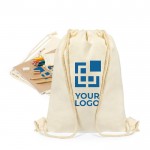 Katoenen tas met een schrijfset, kleuren en notitieboek met jouw bedrukking