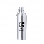 Fles van gerecycled aluminium met karabijnhaak 800 ml met jouw bedrukking