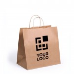 Natuurlijk papieren tas met logo weergave met jouw bedrukking
