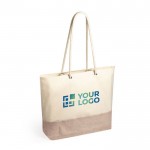 Jute / Katoenen tas met logo bedrukt weergave met jouw bedrukking