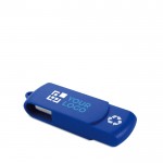USB-geheugenstick van gerecycled plastic weergave met jouw bedrukking