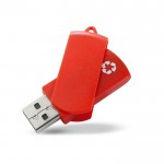 USB-geheugenstick van gerecycled plastic rood