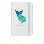Pocket notitieboekje met lijntjes kleur wit bedrukt
