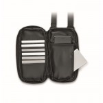 Smartphone-schoudertas van RPET-polyester met verstelbare riem kleur zwart derde weergave