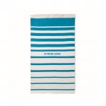 SEAQUAL® handdoek van recycled polyester 300 g/m2, 100x170cm weergave met bedrukking