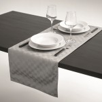 Waterafstotende tafelloper van polyester met microvezel 185 g/m2 kleur grijs foto bekijken vierde weergave