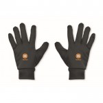 Polyester tactiele sporthandschoenen met logo voor smartphonegebruik kleur zwart hoofdweergave