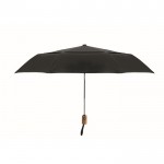 190T polykatoen winddichte opvouwbare paraplu met logo Ø99cm kleur zwart