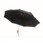 190T polykatoen winddichte opvouwbare paraplu met logo Ø99cm kleur zwart tweede weergave