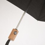 190T polykatoen winddichte opvouwbare paraplu met logo Ø99cm kleur zwart foto bekijken vierde weergave