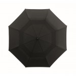 190T polykatoen winddichte opvouwbare paraplu met logo Ø99cm kleur zwart vijfde weergave