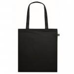 Katoenen boodschappentas, lange hengsels Fairtrade 140 g/m2 kleur zwart tweede weergave