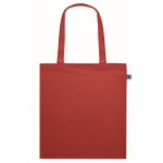 Katoenen boodschappentas, lange hengsels Fairtrade 140 g/m2 kleur rood tweede weergave