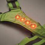 Verstelbaar reflecterend vest met LED's aan de voor- en achterkant kleur neon groen foto bekijken zesde weergave
