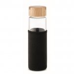 Anti-lek glazen drinkfles bedrukken met smartphonehouder 600ml kleur zwart tweede weergave