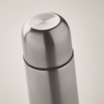 Zilveren gerecyclede roestvrijstalen anti-lek thermoskan met logo 500ml kleur matzilver foto bekijken tweede weergave