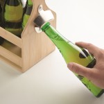 Bamboe bierkist met opener en capaciteit voor 6 flessen kleur hout foto bekijken vijfde weergave