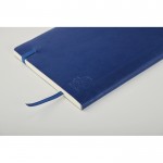 Notitieboekje van gerecycled PU met A5-binnenvak kleur blauw tweede weergave