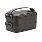 Gerecycled PP lunchbox met luchtdicht deksel 800ml kleur zwart