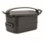 Gerecycled PP lunchbox met luchtdicht deksel 800ml kleur zwart tweede weergave
