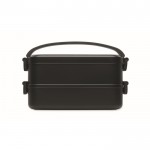 Gerecycled PP lunchbox met luchtdicht deksel 800ml kleur zwart achtste weergave
