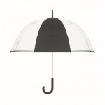 Transparante paraplu met rubberen handvat 23'' kleur zwart