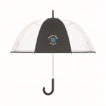 Transparante paraplu met rubberen handvat 23'' kleur zwart hoofdweergave
