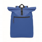 Polyester rugzak met rolsluiting voor 15'' laptop kleur koningsblauw