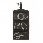 RPET roltas met 3 vakken en om te bouwen tot toilettas kleur zwart vijfde weergave