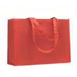 Eenkleurige non-woven RPET-tas met lange hengsels 80 g/m2 kleur rood