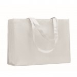 Eenkleurige non-woven RPET-tas met lange hengsels 80 g/m2 kleur wit