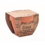 Terracotta pot met waterkerszaden en grondtablet inbegrepen kleur hout tweede weergave