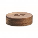 Draadloos opladen in ronde vorm van acaciahout 15W kleur hout hoofdweergave tweede weergave