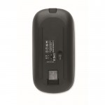 Draadloze ABS-muis met oplaadbare USB-batterij en kabel kleur zwart derde weergave