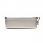 Lunchbox van RVS met afneembaar bijpassend handvat 750ml kleur zilver achtste weergave