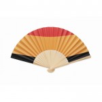 Bamboe waaier met design van verschillende Europese vlaggen kleur zwart