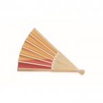 Bamboe waaier met design van verschillende Europese vlaggen kleur rood vierde weergave