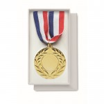 IJzeren medaille met driekleurig lint van blauw, wit en rood kleur goud