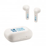 Bluetooth 5.0 oortjes in doosje weergave met jouw bedrukking
