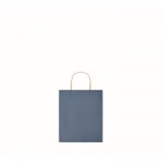 Kleine papieren tas met logo kleur blauw tweede weergave