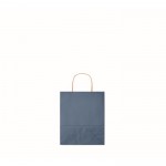 Kleine papieren tas met logo kleur blauw vijfde weergave