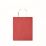 Kleine papieren tas met logo kleur rood derde weergave