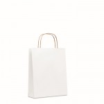 Kleine papieren tas met logo kleur wit vierde weergave