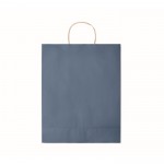 Grote papieren tas met logo kleur blauw vierde weergave