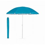Bedrukte parasol in hoesje kleur turkoois