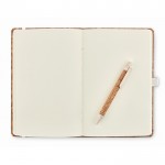 Duurzaam notitieboek in geschenkdoosje kleur beige vierde weergave