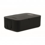 Lunchbox met ingebouwde telefoonstandaard kleur zwart