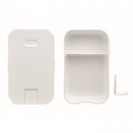 Lunchbox met ingebouwde telefoonstandaard kleur wit eerste weergave