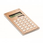 Bamboe rekenmachine met logo kleur hout
