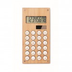 Bamboe rekenmachine met logo kleur hout tweede weergave